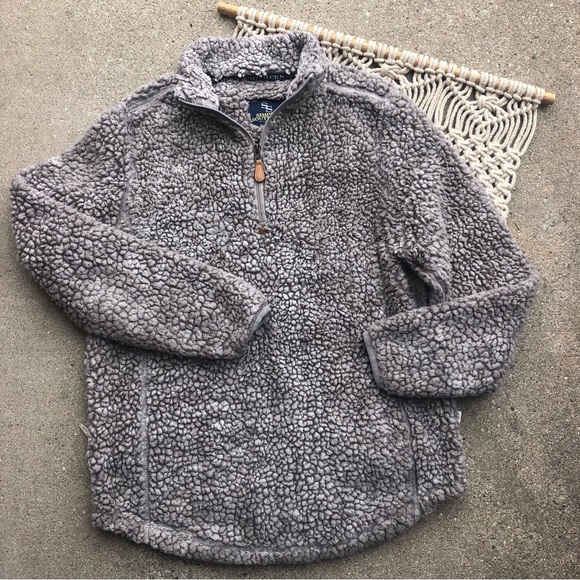 Simply Southern Grey Wubby Fleece Pullover Size Small - Picture 1 of 5